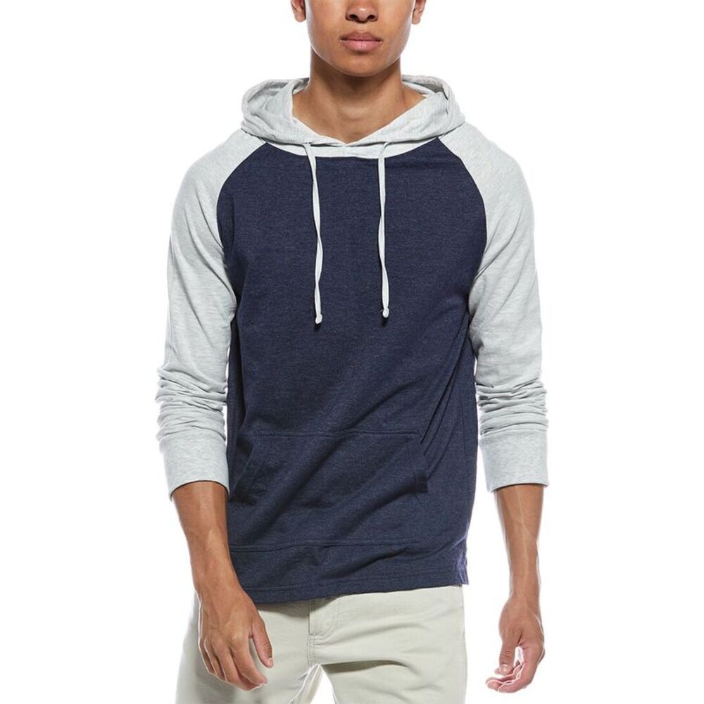 Unsimply Stitched Mens  Pullover Raglan Hoodie, Blue
